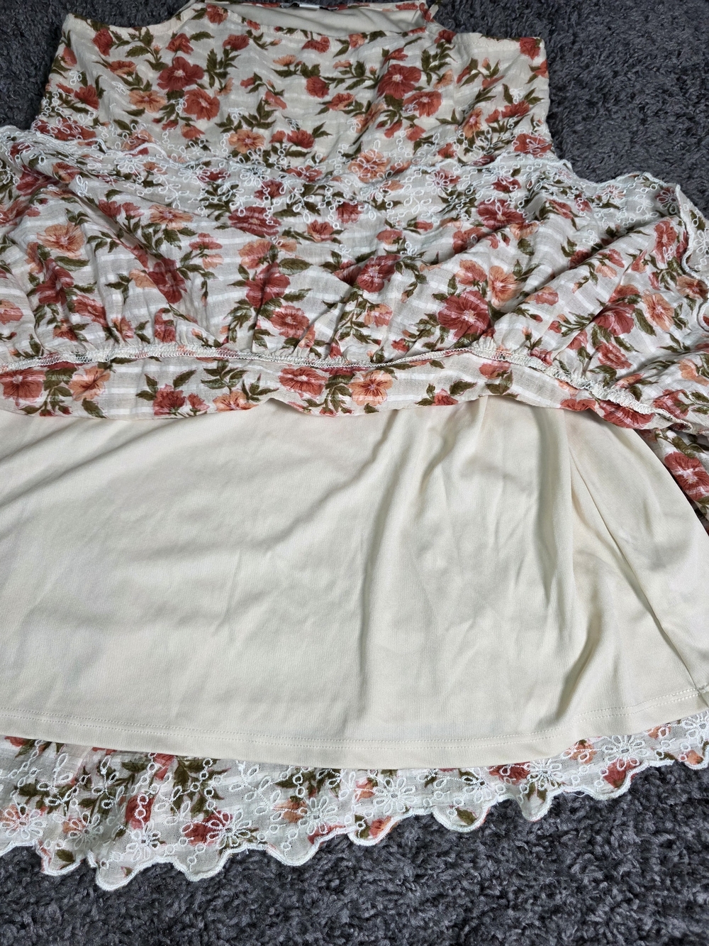 The AE Floral Embroidered Tiered Babydoll Dress in size S is a stylish and femin - Picture 8 of 12